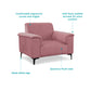 Velvet 1 Seater Sofa in Blush Pink Color