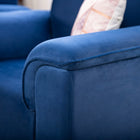 Sapphire Blue Velvet 5-Seater Sofa Set (3+1+1) – Elegant & Comfortable Living Room Furniture