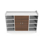 Grandeur Multi-Shelf Shoe Cabinet with Dual Doors & Open Shelves