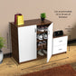 Dual Section Shoe Cabinet with Storage Drawers