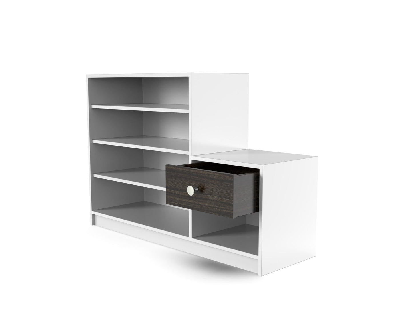 Wide Wooden Shoe Rack with Open Shelves & Storage Drawer – Footwear Organizer (Holds 11–16 Pairs)