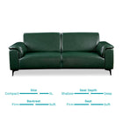 Forest Green Leatherette 3-Seater Sofa – Elegant Design with Premium Comfort
