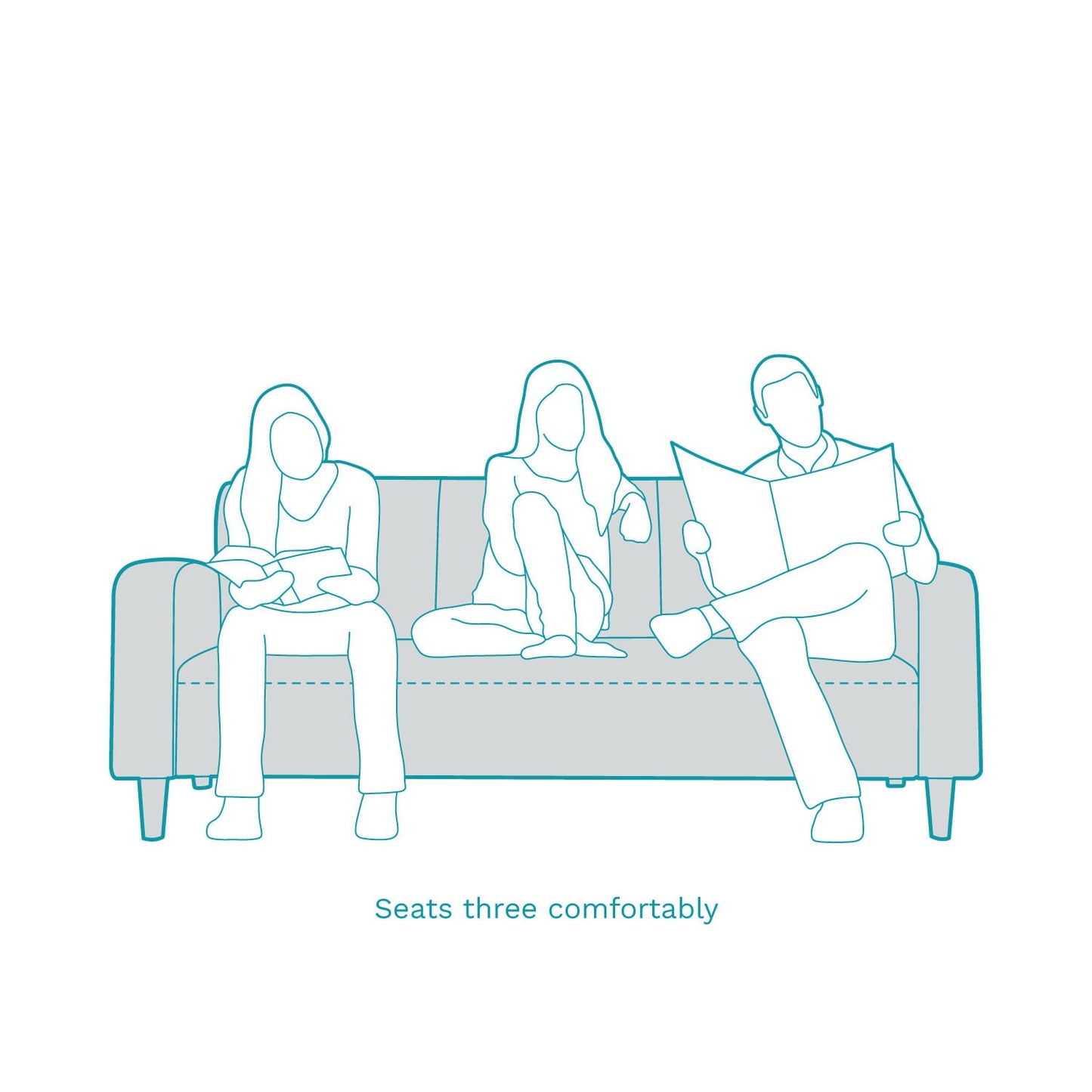 Sand Beige Leatherette 3-Seater Sofa – Modern Comfort & Elegant Design