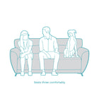 Navy Blue Fabric 3-Seater Sofa – Modern Design with Plush Comfort