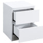 Oslo White Wooden 2 Drawer Bedside Table