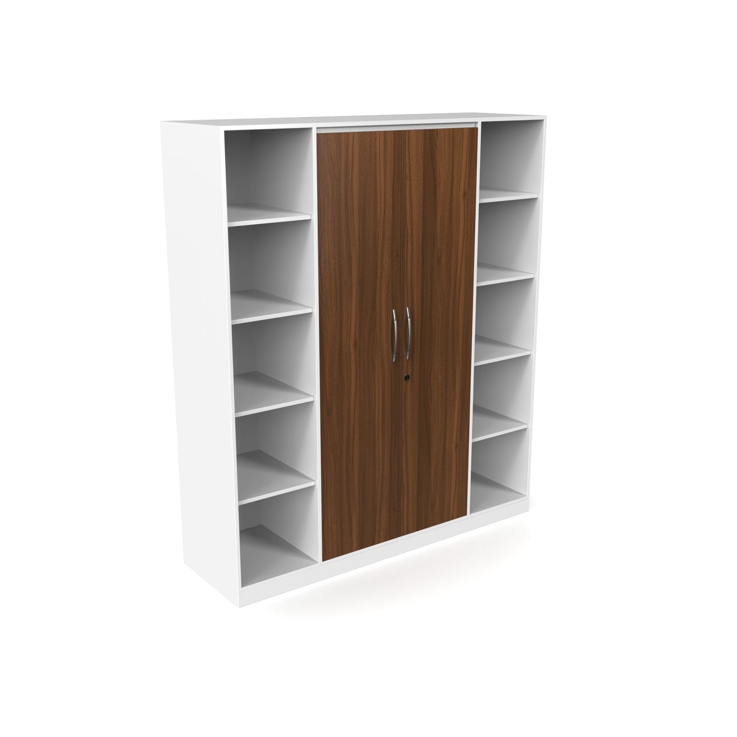 Modern 2-Door Wardrobe with Side Open Shelves (6ft x 7ft)