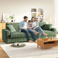 Modern 256cm corduroy sofa, wide armrest, oversized sofa suitable for living room sofa