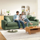Modern 256cm corduroy sofa, wide armrest, oversized sofa suitable for living room sofa