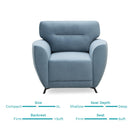Velvet 1 Seater Sofa – Mineral Blue