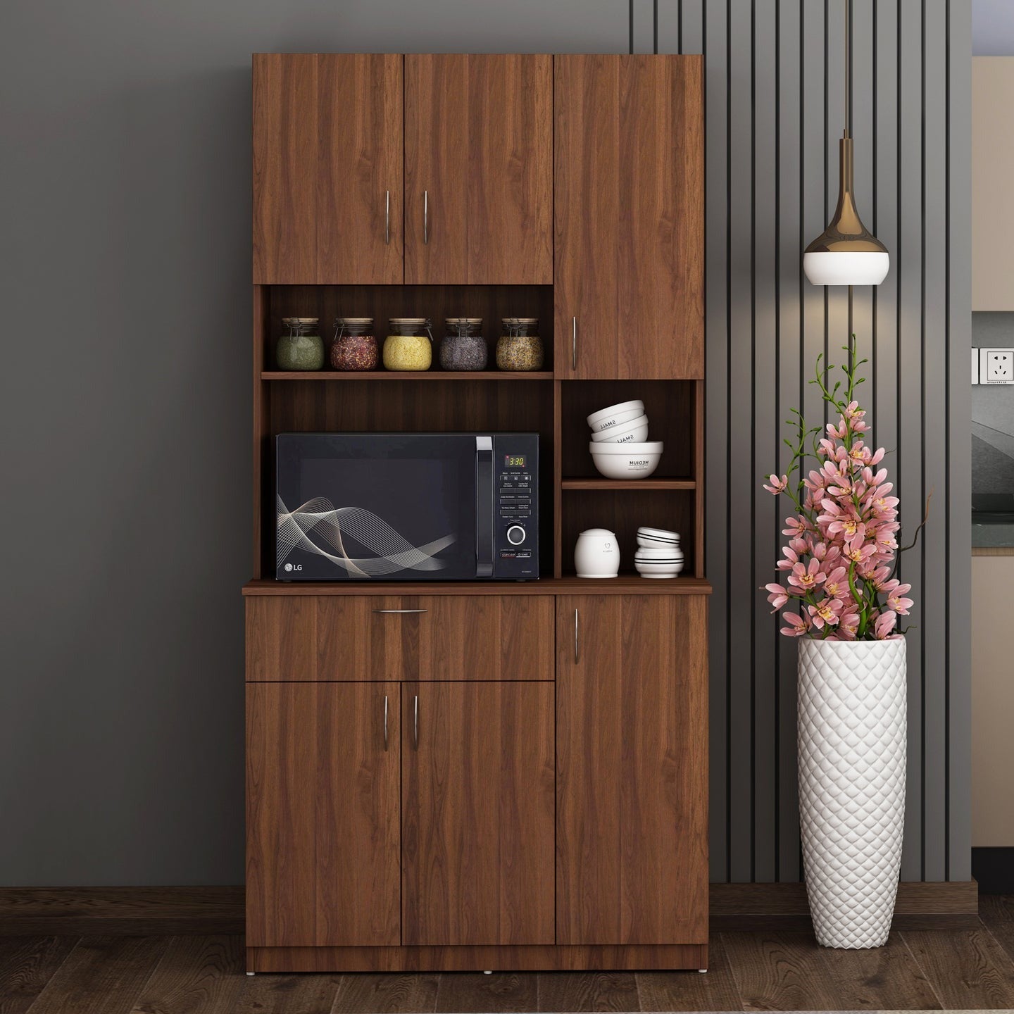Crockery Unit – Walnut Finish