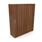 Classic Two-Door Sliding Wardrobe – Walnut Finish