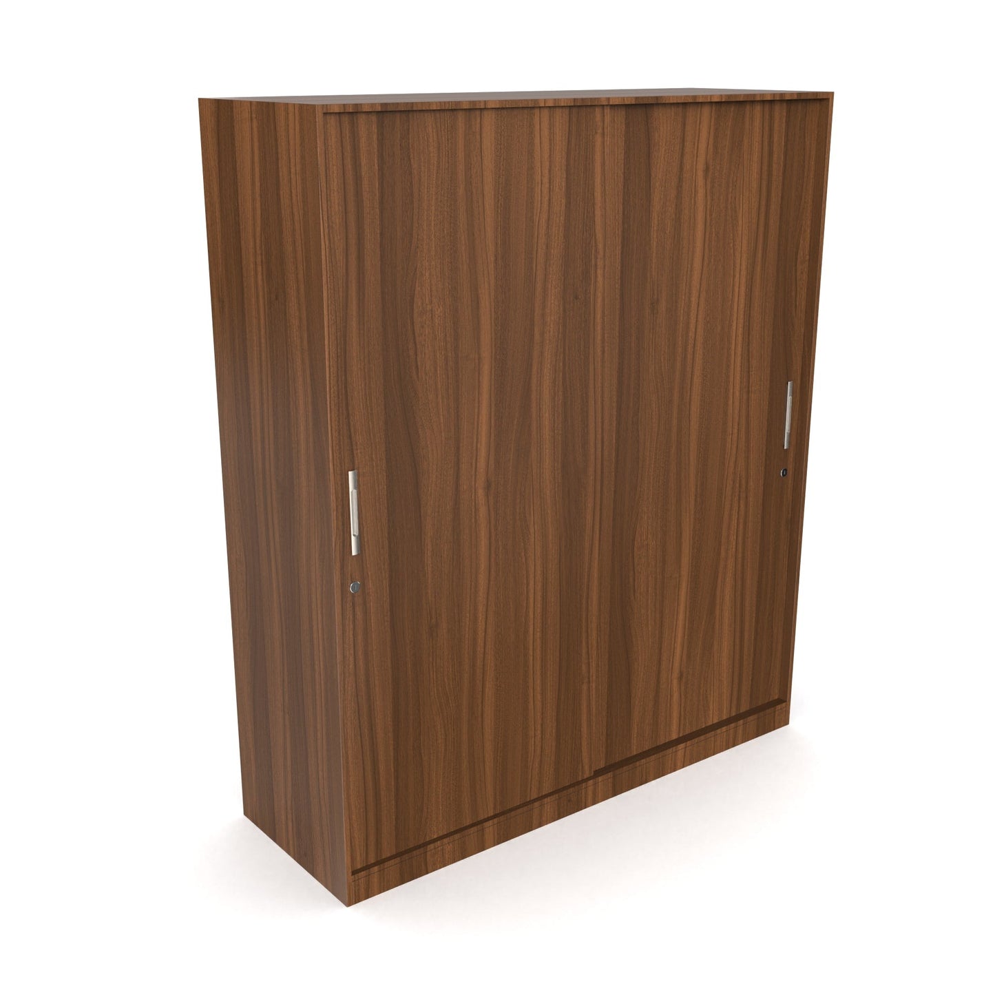 Classic Two-Door Sliding Wardrobe – Walnut Finish