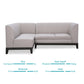 L-Shaped Fabric Sofa in Elegant Beige with Solid Wood Base