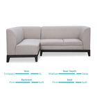 L-Shaped Fabric Sofa in Elegant Beige with Solid Wood Base