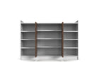 Grandeur Multi-Shelf Shoe Cabinet with Dual Doors & Open Shelves