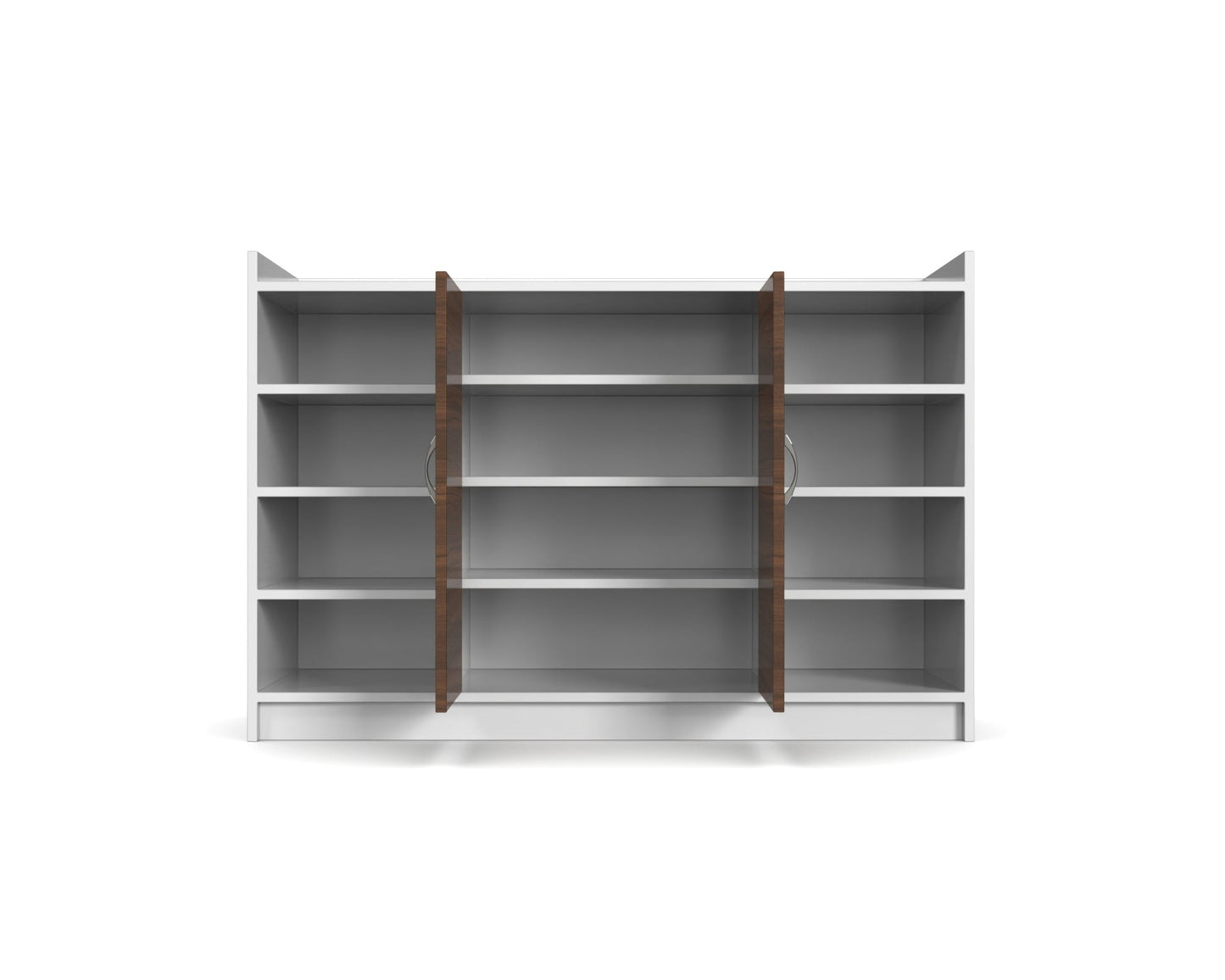 Grandeur Multi-Shelf Shoe Cabinet with Dual Doors & Open Shelves