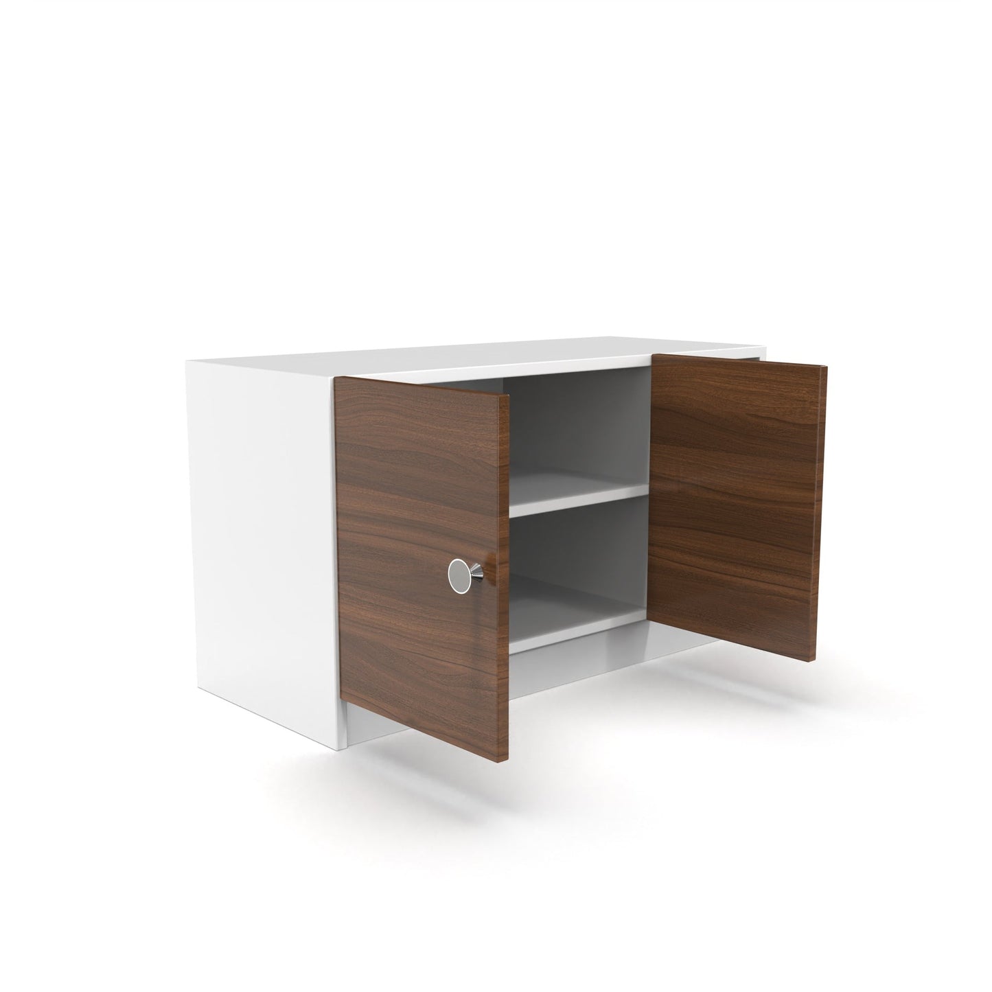 Wooden Shoe Rack with Doors & Open Shelves – Compact Footwear Storage (Holds 6–9 Pairs)