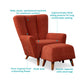 Rust Orange Fabric Accent Chair with Footstool – Ergonomic Comfort & Modern Style