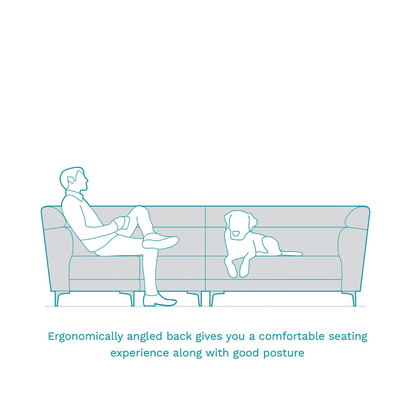 Sapphire Blue Velvet Fabric L-Shape Sofa – Modern Corner Sofa for Living Room