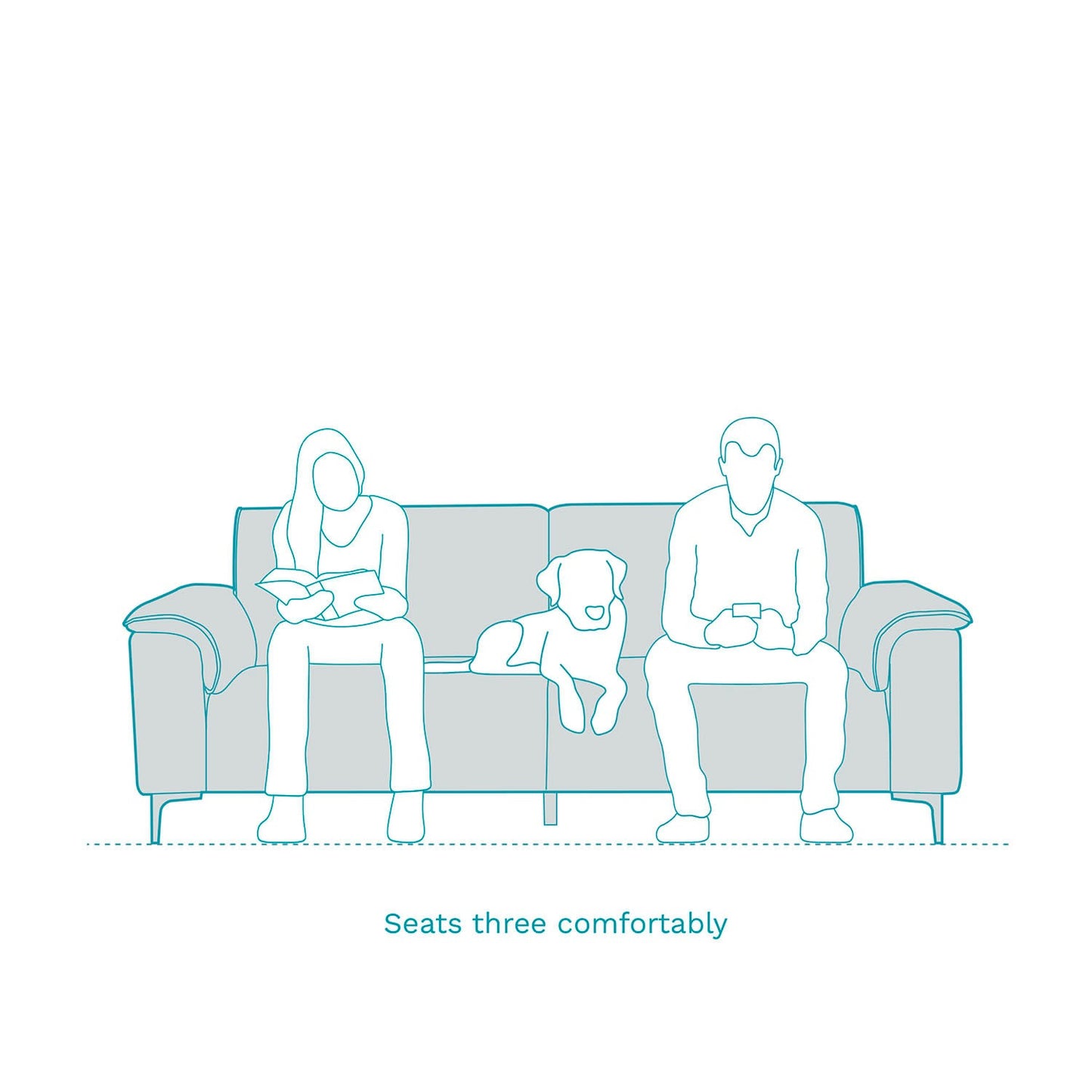 Forest Green Leatherette 3-Seater Sofa – Elegant Design with Premium Comfort