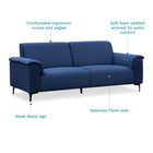 Sapphire Blue Velvet 5-Seater Sofa Set (3+1+1) – Elegant & Comfortable Living Room Furniture