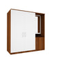 Large Wardrobe cum Dresser | Walnut and Frosty White Without Mirror