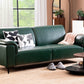 Forest Green Leatherette 3-Seater Sofa – Elegant Design with Premium Comfort