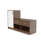 Modern Two-Tone Shoe Rack with Dual Storage & Side Cabinet