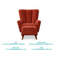Rust Orange Fabric Accent Chair with Footstool – Ergonomic Comfort & Modern Style