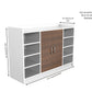 Grandeur Multi-Shelf Shoe Cabinet with Dual Doors & Open Shelves