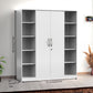 Modern 2-Door Wardrobe with Open Side Shelves & Drawer Storage (6x7 Feet)