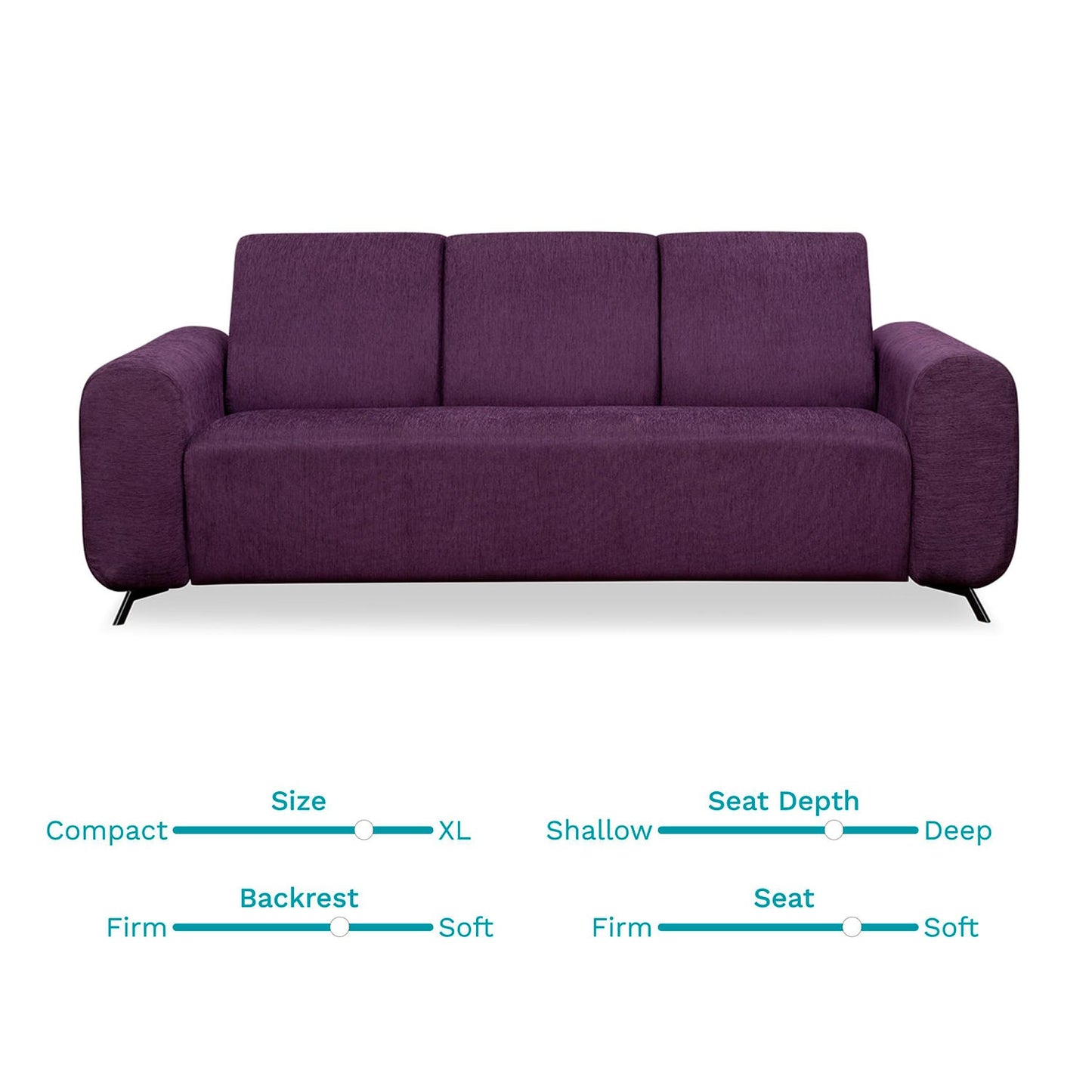 Purple Berry Fabric 3+1+1 Sofa Set – Modern Comfort & Stylish Living Room Furniture