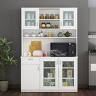 Large Crockery & Microwave Storage Cabinet with Glass Doors