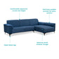 Fabric L-Shape Sofa in Moroccan Blue