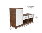 Contemporary Shoe Rack with Side Cabinet & Dual Drawers