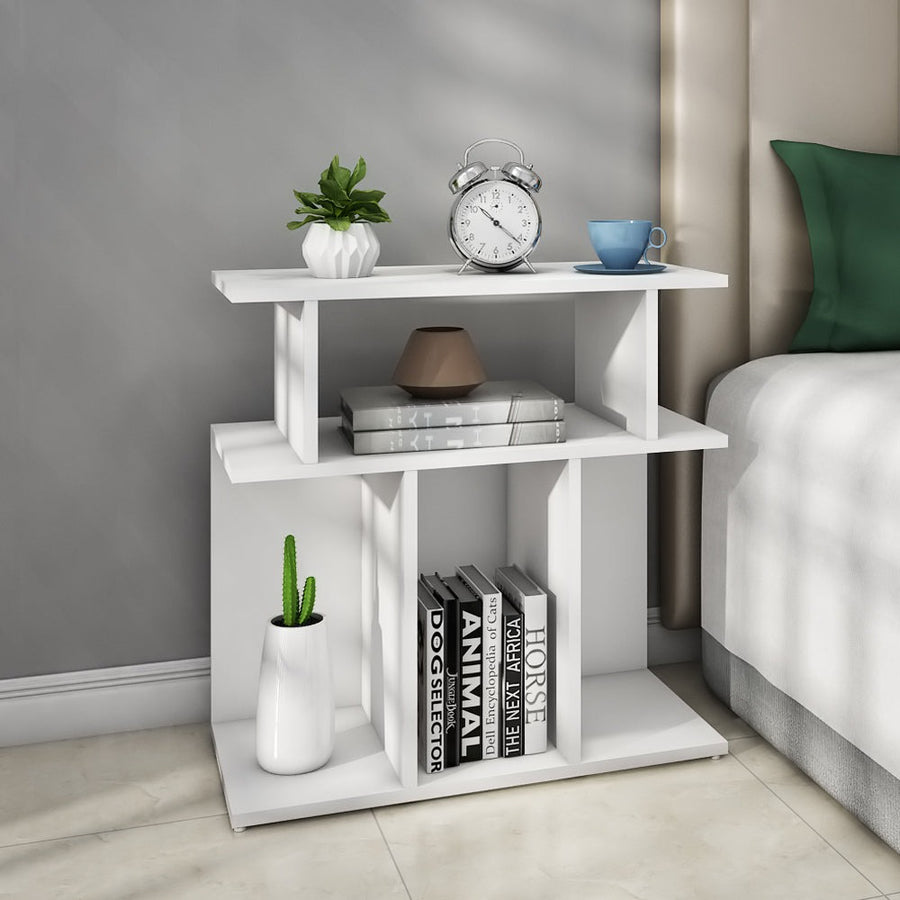 The Koda Modular End Table (White "S" Shape)