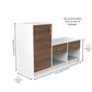 Modern Shoe Rack with Tall Cabinet & Dual Drawers – White & Walnut Finish