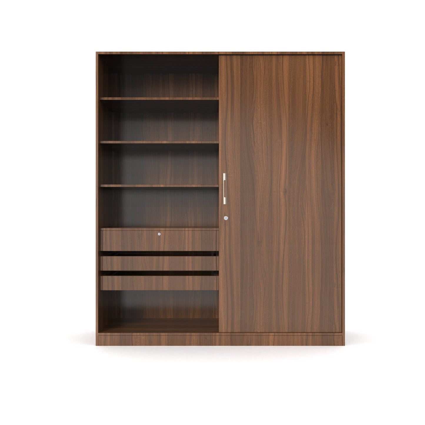 Classic Two-Door Sliding Wardrobe – Walnut Finish