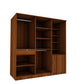 Large Wardrobe cum Dresser | Walnut and Frosty White Without Mirror