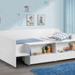 White Wooden Kids Low Sleeper Cabin Storage Bed - 3ft Single: