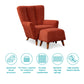 Rust Orange Fabric Accent Chair with Footstool – Ergonomic Comfort & Modern Style