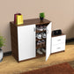 Dual Section Shoe Cabinet with Storage Drawers
