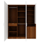 Large Wardrobe cum Dresser | Walnut and Frosty White Without Mirror