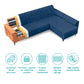 Fabric L-Shape Sofa in Moroccan Blue