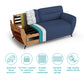 Navy Blue Fabric 3-Seater Sofa – Modern Design with Plush Comfort