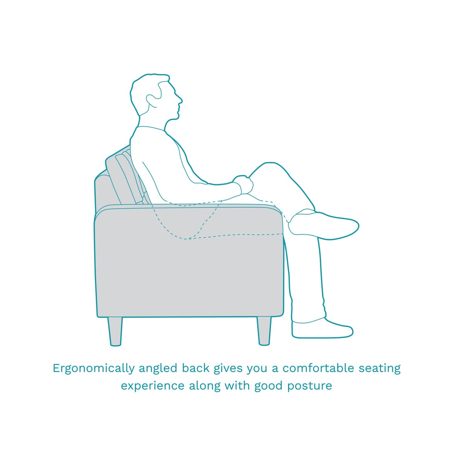 Fabric 3 Seater Sofa in Grace Denim Color