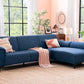 Fabric L-Shape Sofa in Moroccan Blue