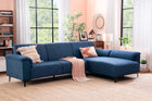 Fabric L-Shape Sofa in Moroccan Blue