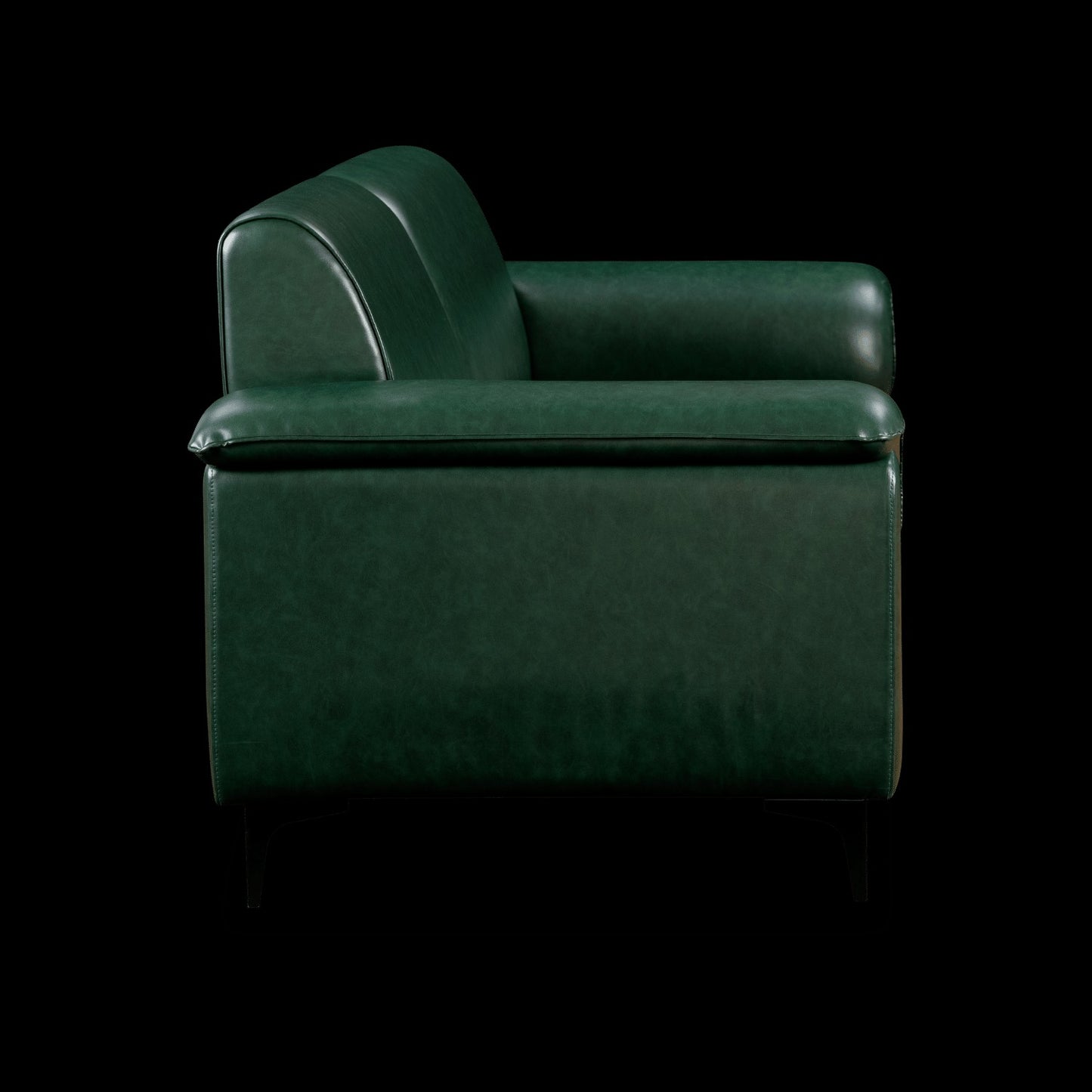 Forest Green Leatherette 3-Seater Sofa – Elegant Design with Premium Comfort