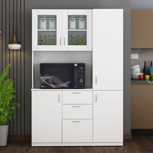 Wide Kitchen Crockery & Microwave Storage Unit